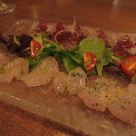 トラットリアチッチョ - 
下田金目鯛と太平洋マグロのカルパッチョー！