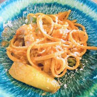 Restaurant AKIOKA pere et fils - 花咲蟹とアスパラのトマトクリームパスタ