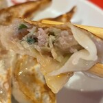 本格餃子 包 - 薄皮焼餃子断面