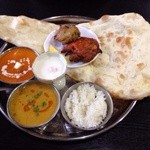 Indian Restaurant D SAGARMATHA - 20140830 サガルマータ ★レディースセット （チキン辛口・ダル辛口）（1050円）★これに「スープ・サラダ・ドリンク」が付きます(^-^)/
