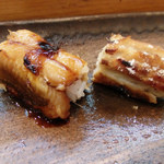 寿司栄 - 穴子　漬けと塩で