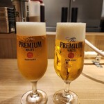 ビーフ鈴木 - 生ビールで(^_^)／□☆□＼(^_^)乾杯