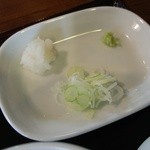 浅田 - 辛味大根(名前失念)、ネギ、ワサビ