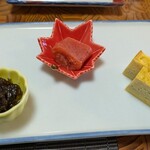 お宿 お食事処 鱗晃荘 - 岩のり？明太子、卵焼き