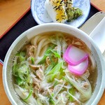 本格手打ちうどん もり - 肉かすうどん＋おにぎり