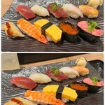 築地魚力 - ◯ランチ握り寿司10貫
…シャリはしっかり目の握りですが…(^^;;
ネタは普通に美味しいですね♪( ´▽｀)