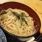 若松 - 2014.09 かつ丼セットの盛り蕎麦