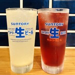 大衆酒場 坂本商店 - 20250710坂本商店のレモンサワー500円・赤玉スイートサワー480円