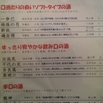 酒と料理　戸塚駅横研究所 - 日本酒一覧