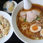 ふなせ - 正油ラーメンセット（煮玉子入）