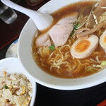 ふなせ - 正油ラーメンセット（煮玉子入）