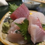 きんぱぎんぱ - 刺身4点盛り(アカマチ・マクブ・イラブチャー・まぐろ)