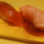 すし酒場 握わい - 生インド鮪の 赤身 と 大トロ
