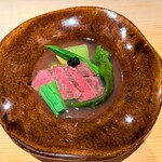 西麻布 万葉 - 和牛　夏野菜　丸鍋仕立て