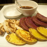 Vin樹亭 - インカの目覚め、紫芋、エビ芋を天然塩とｵﾘｼﾞﾅﾙｿｰｽで♪