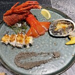 鉄板焼き 大地 - 伊勢海老と鮑の鉄板焼き