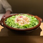 銀座 有涯 - ホッキ貝とセリ