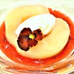 イタリアンレストラン Zucca - 桃のコンポート プラムのソース