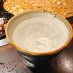 月島もんじゃ もへじ - 米焼酎ロック　『よろしく千萬あるべし』。