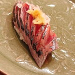 木挽町 とも樹 - 鰺です。旬の鰺は青魚の王様