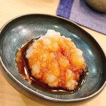 木挽町 とも樹 - 玉葱おろしです。鰹の薬味です