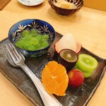 木挽町 とも樹 - デザートのフルーツ盛り合わせ