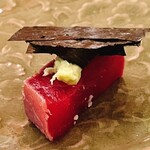 木挽町 とも樹 - 噴火湾の天端は海苔と山葵でいただきます