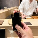 鮨 富かわ - 追加注文のトロタク。たくあんは山ゴボウで。