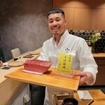 鮨 富かわ - マグロは長崎県壱岐箱崎　131k 釣り　第一水産株式会社　4日熟成