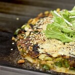 お好み焼き ふじや - 「ねぎ焼き (豚キムチ) 」 1,000円