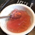 とんかつ翁 - 食後はゼリーで