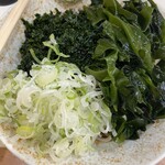 麺処 盛盛 - 冷やしそば　極上岩海苔&わかめトッピングにて