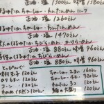 らーめん森や。 - メニューの一部