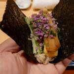 銀座 しのはら - 玉子真薯、穴子、胡瓜、鮪の手巻