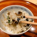 銀座 しのはら - 焼き鮎と新生姜のご飯