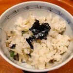 銀座 しのはら - 焼き鮎と新生姜のご飯