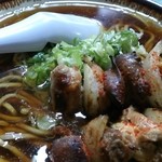 やきとり 三船 - 美唄焼き鳥流”もつそば”完成