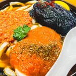 麺紡 - 茄子・トマト・肉みそぶっかけ