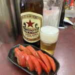 杉井酒店 - 赤星大瓶とトマト