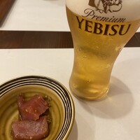 入谷鬼子母神門前のだや - お通しはマグロ、我慢できなくて一口