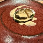 鉄板焼き 恵伝 - 鮑わらびの瞬間燻製