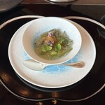 表参道うかい亭 - 蒸しあわびと秋田県産のじゅんさい