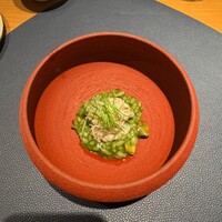 日本のイタリア料理店 sai - 三河湾の渡蟹 サザエ 大菜のジェノベーゼ 龍の瞳