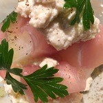 おいしいワイン 季節のお料理 ハチアナ - 生ハムと梨の白和え