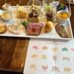 肉とチーズ Jajaja UNO本店 - 前菜プレートのお品書き^ ^