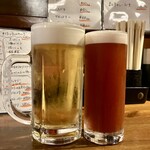 朱楽 - 先ずはビールとレッドアイで乾杯❁¨̮✨✨