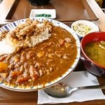 Sukiya - 牛あいがけカレー＋おしんこセット