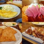 みや - 玉子焼き￥350/まぐろ刺身￥800/あじフライ(3枚)￥350/げそ揚げ￥250