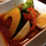 海ぞく - チキンスープカレーセットすごく辛いで850円！