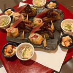 多満喜 - 合鴨と水茄子の挟み焼き、あしらい